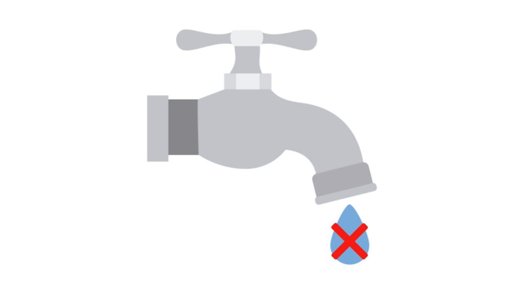 Pictogramme d'un robinet sans eau