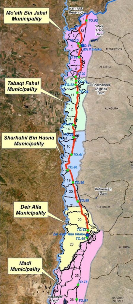 Carte canal Jordanie